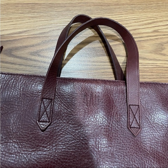 Madewell Brown Leather Top Handle Zipper Closure Satchel Shoulder Crossbody Bag - Picture 5 of 16